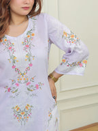 Lilac Mulmul Co-ord Set