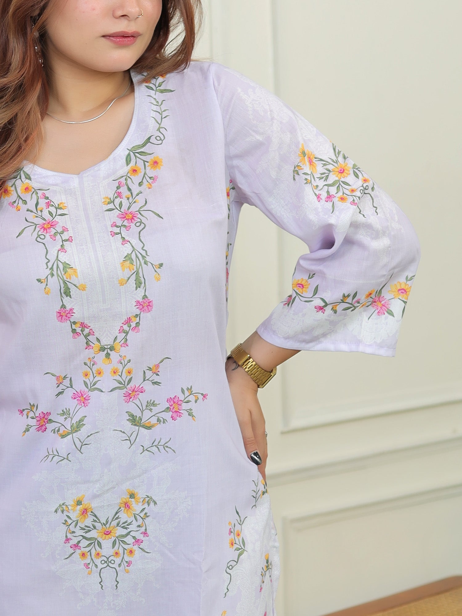 Lilac Mulmul Co-ord Set