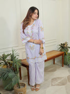 Lilac Mulmul Co-ord Set