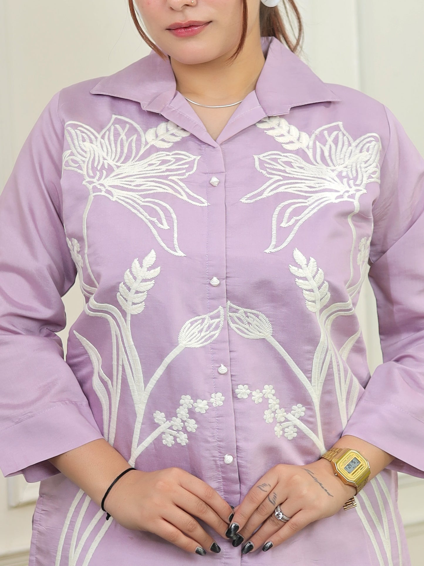 Lilac white thread Set