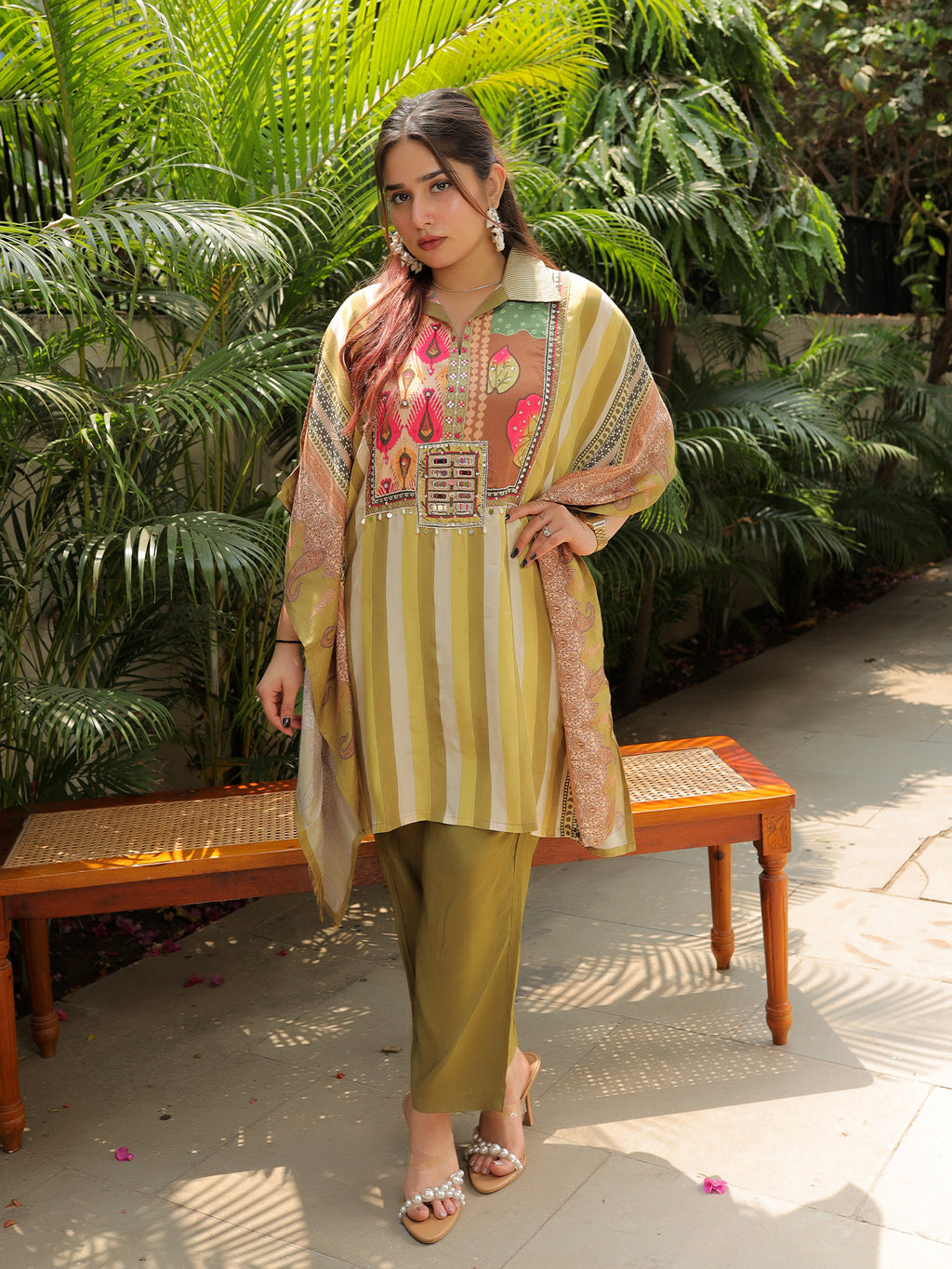 Multi Muslin Kaftan set