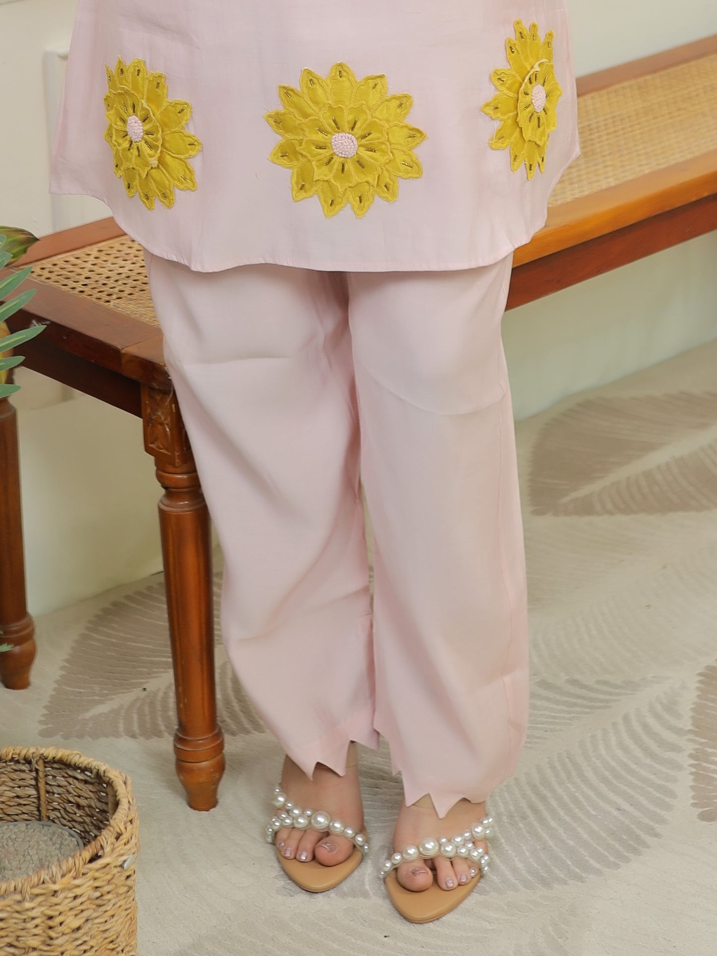 Powder pink yellow patch set