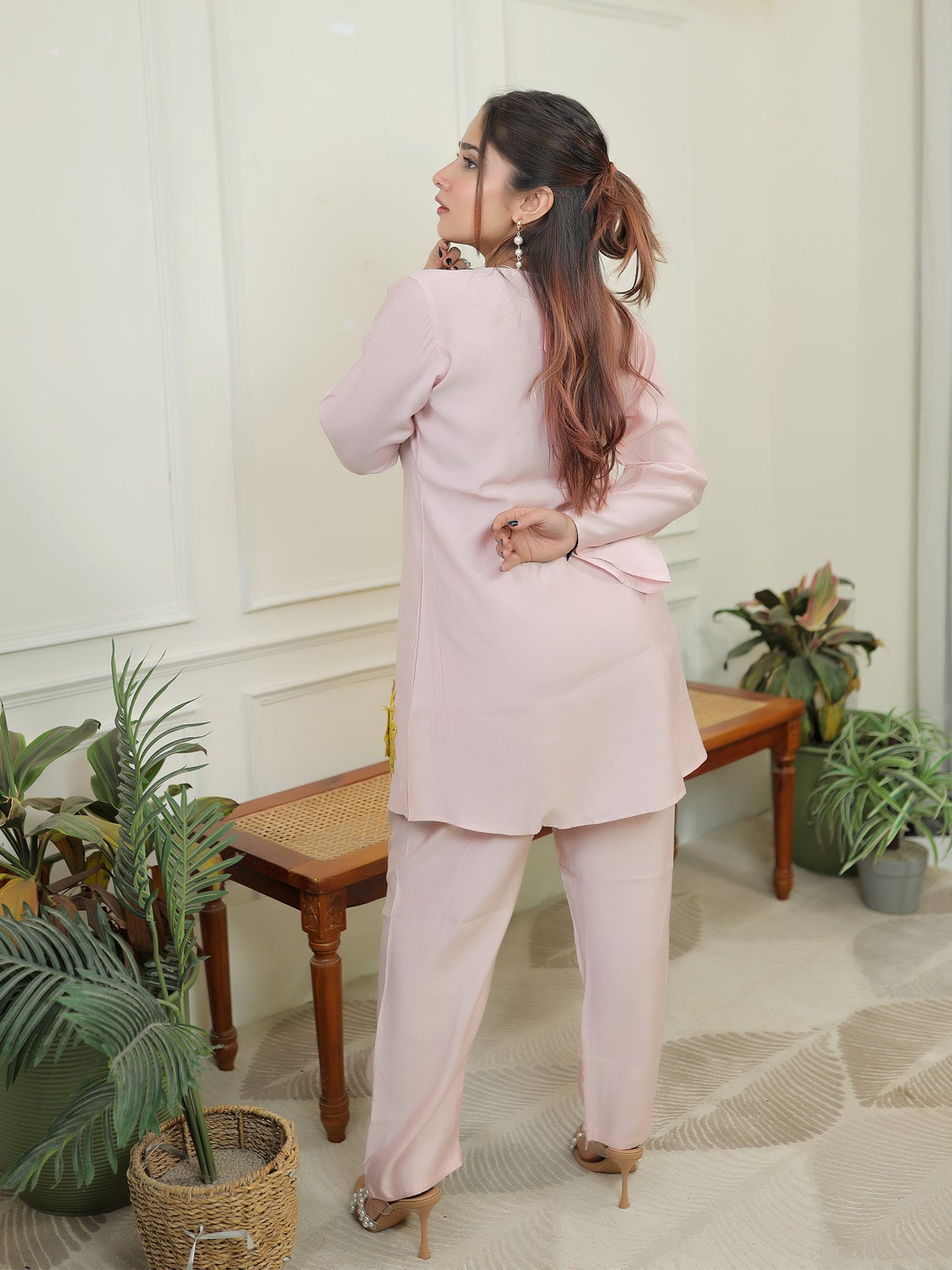 Powder pink yellow patch set