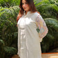 White Check floral Organza set