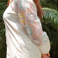 White Check floral Organza set