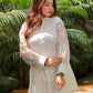 White Check floral Organza set