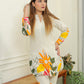 White Khadi flower print set