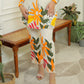 White Khadi flower print set