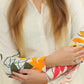 White Khadi flower print set