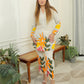 White Khadi flower print set