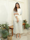 White Cotton Embroidery Co-ord Set