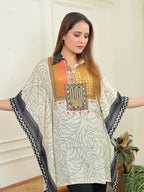 White & Black Kaftan Set
