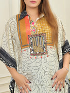 White & Black Kaftan Set