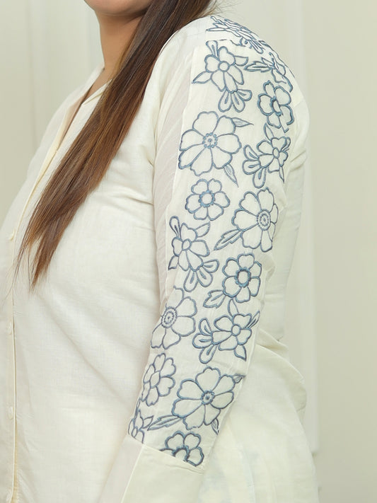 White cotton embroidery Set