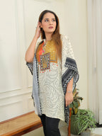 White & Black Kaftan Set