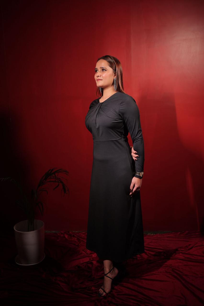 Deepika Padukone Black Knot Dress