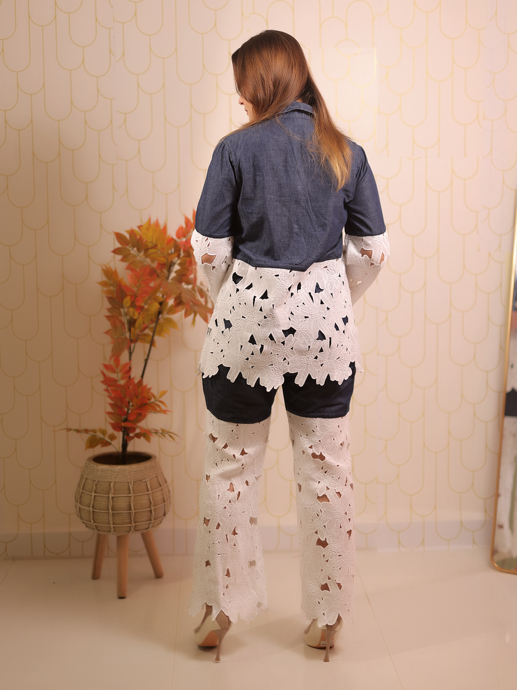 Lace Denim Co-ord Set